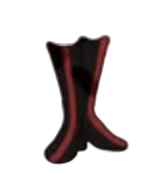 Black boots with red stripe