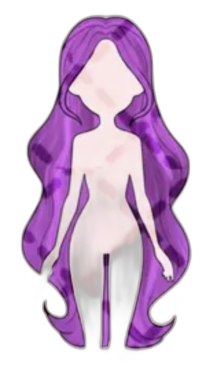 Long wavy purple hair