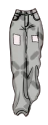 Gray patched jeans