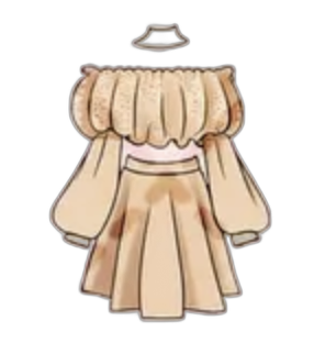 Beige off-shoulder set