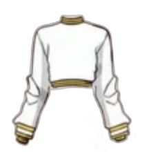 White cropped top with gold trim